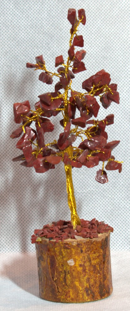 Pretty Red Jasper Gem Tree w/100 Gemstones 6"
