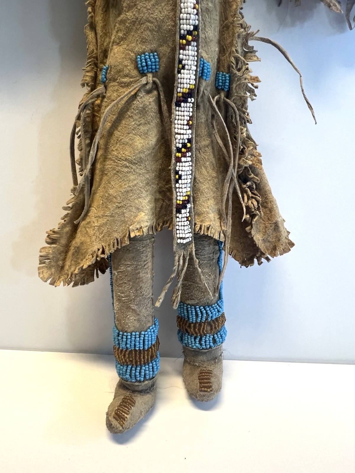 Antique Native American Lakota (Sioux) Indian Beaded Doll; 18 Inches; Late 1800s
