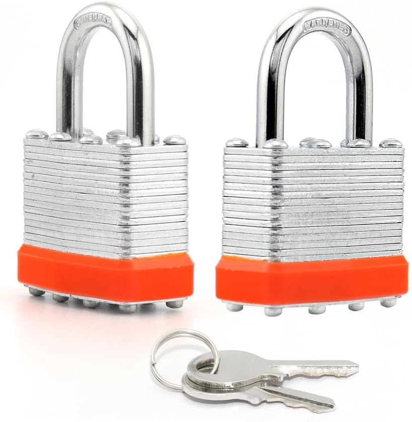 LanuBe 4-Pack Laminated Padlocks with Same Key Weather Resistant