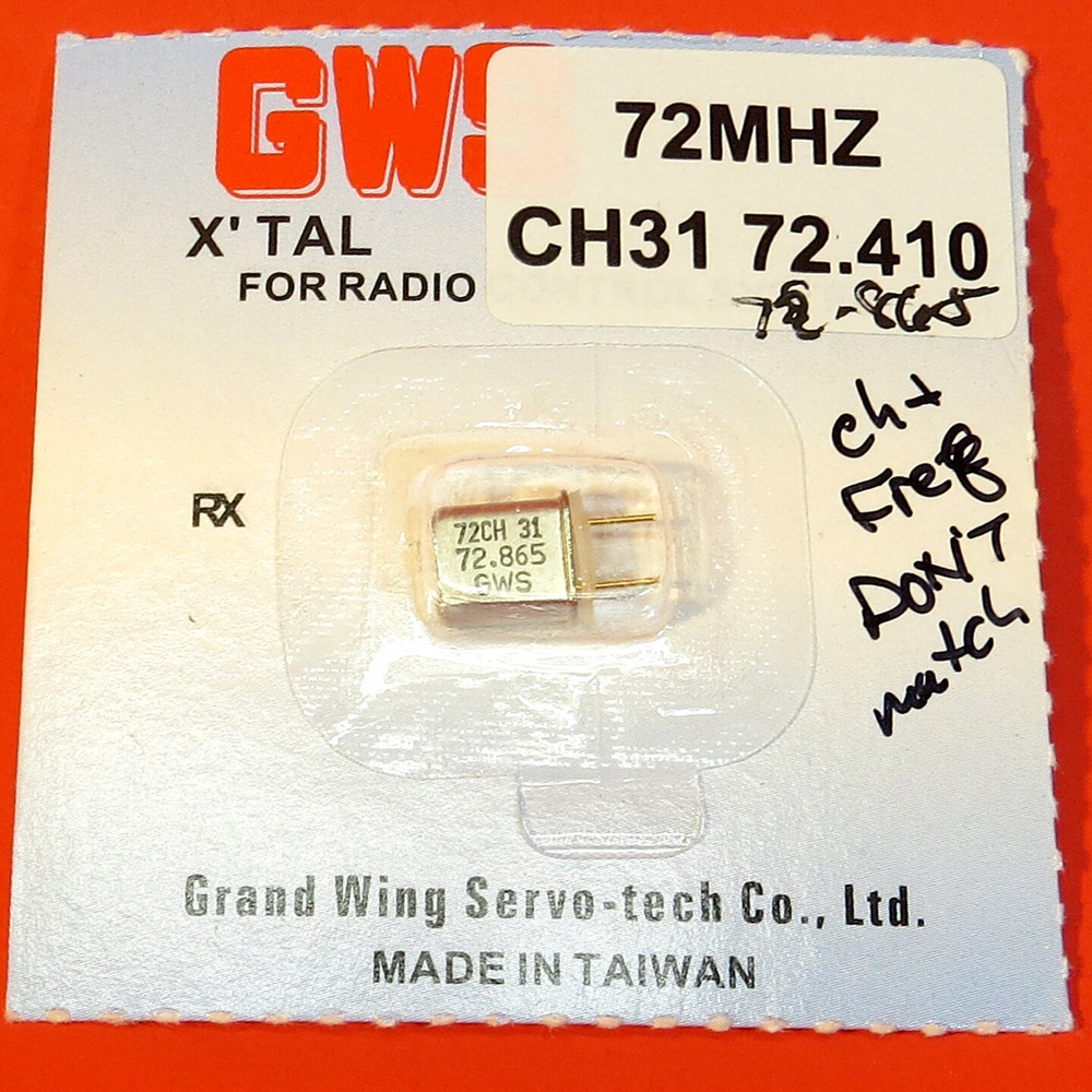 NIP- Crystal 72 mHz Rx - Ch31 - GWS Mini Size
