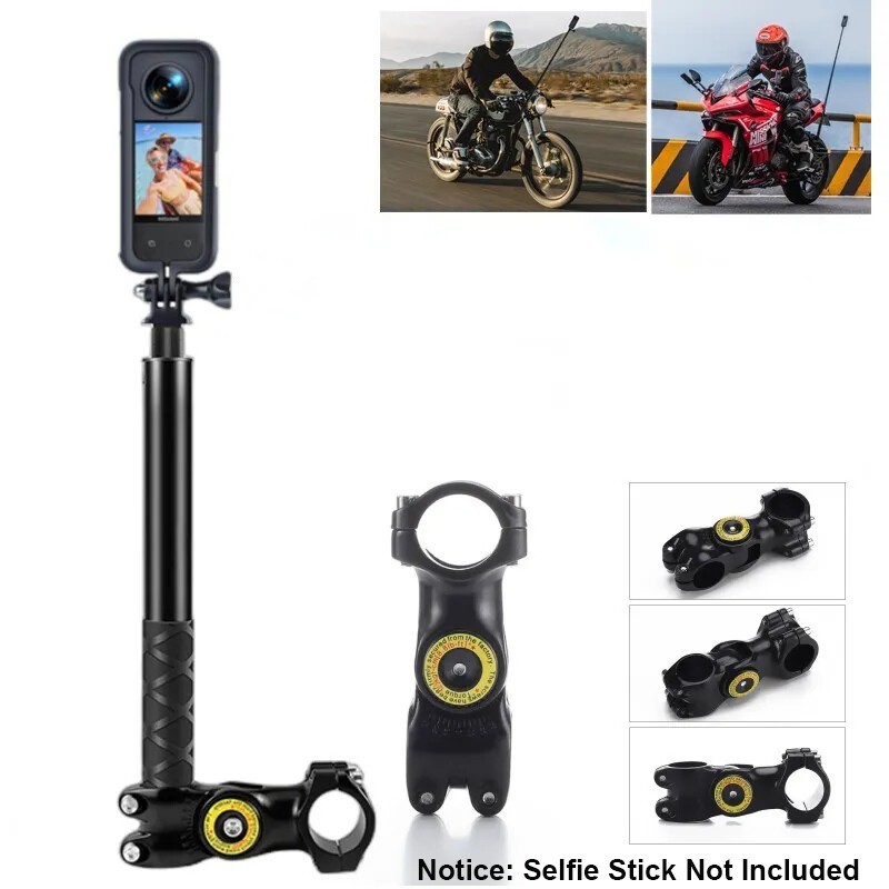 Mount for Gopro DJI Insta360 Motorcycle Bike Invisible Selfie Stick Handlebar CA
