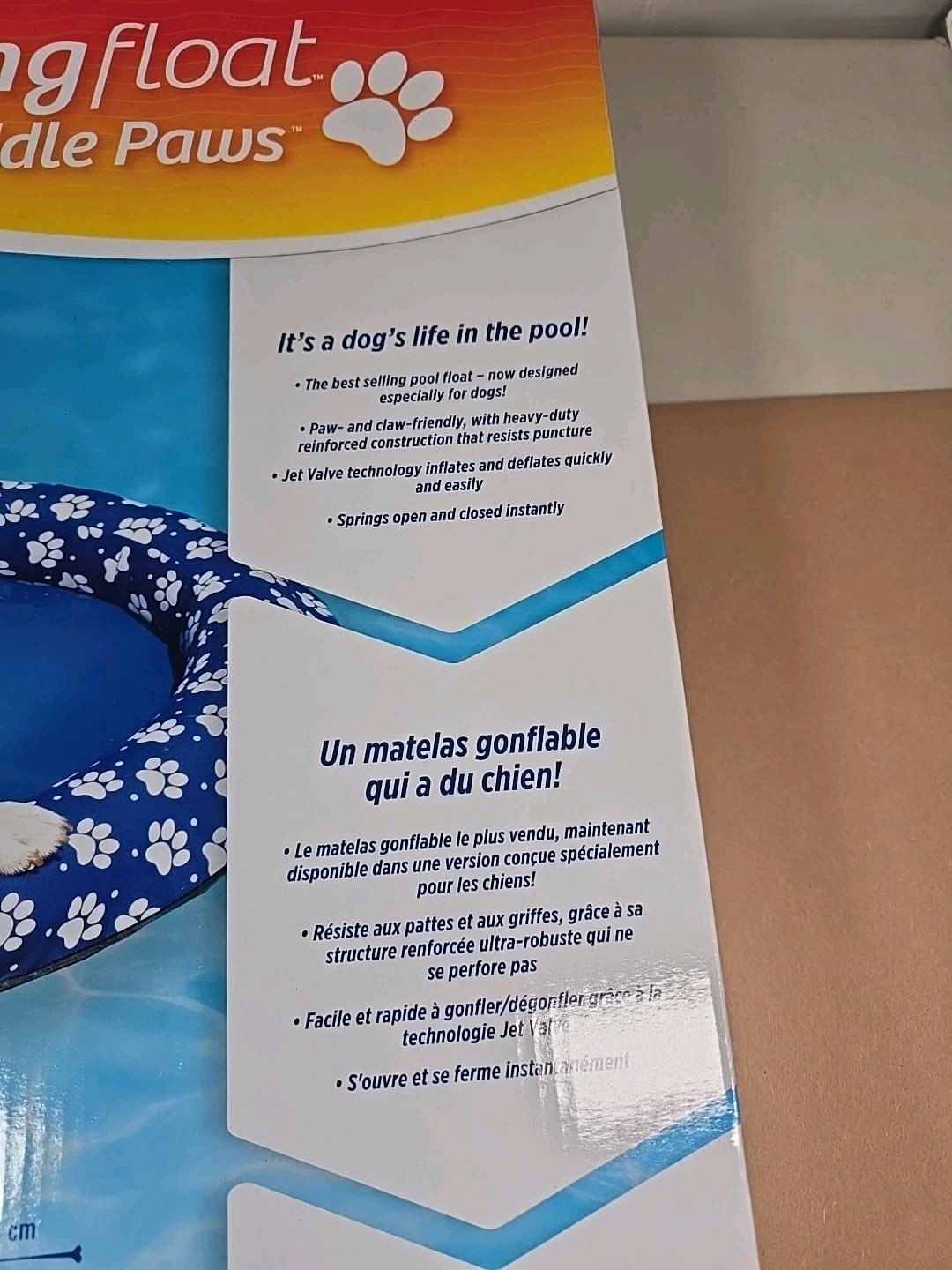 SwimWays Paddle Paws Spring Float Dog Raft, Large (65 lbs. and Up), Blue