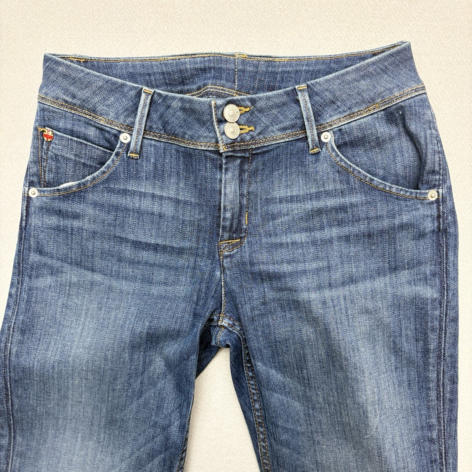 Hudson Jeans Low Rise Collin Flap Skinny Jeans Blue Denim Med Wash Women’s 29