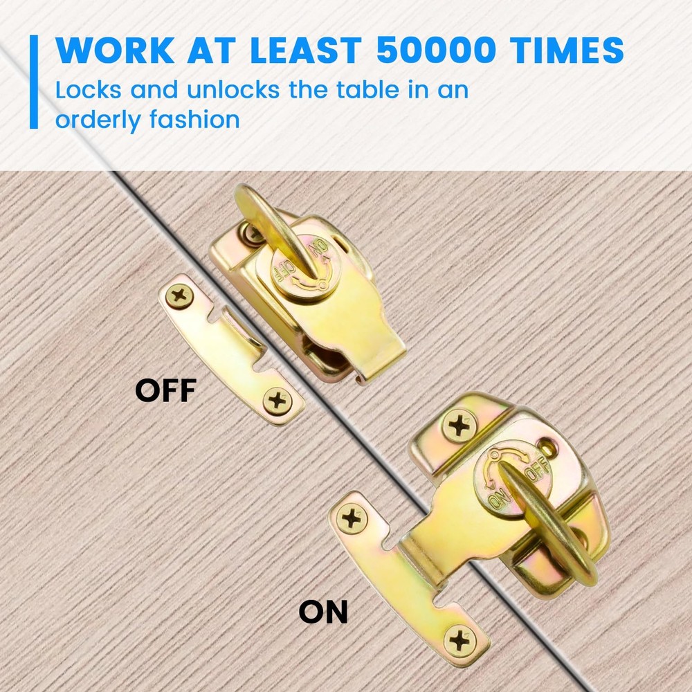 Dining Table Locks - Metal Spring Leaf Buckle Latches 2 Pack