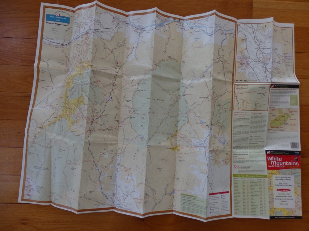 White Mountains Waterproof Trail Map 3rd Edition Map Adventures