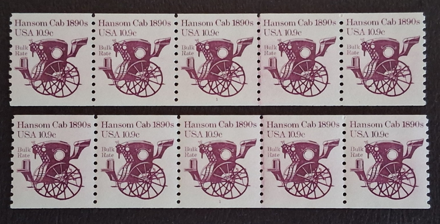 US Scott # 1904 , 1904a 10.9 cent Hansom Cab PNC5 Set of 4 F-VF NH & VF NH