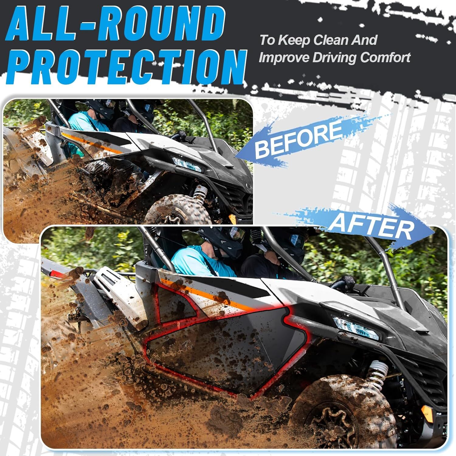 For 2020-2024 CFMOTO ZFORCE 950 Lower Door Half Panel Inserts 2 Doors Aluminum