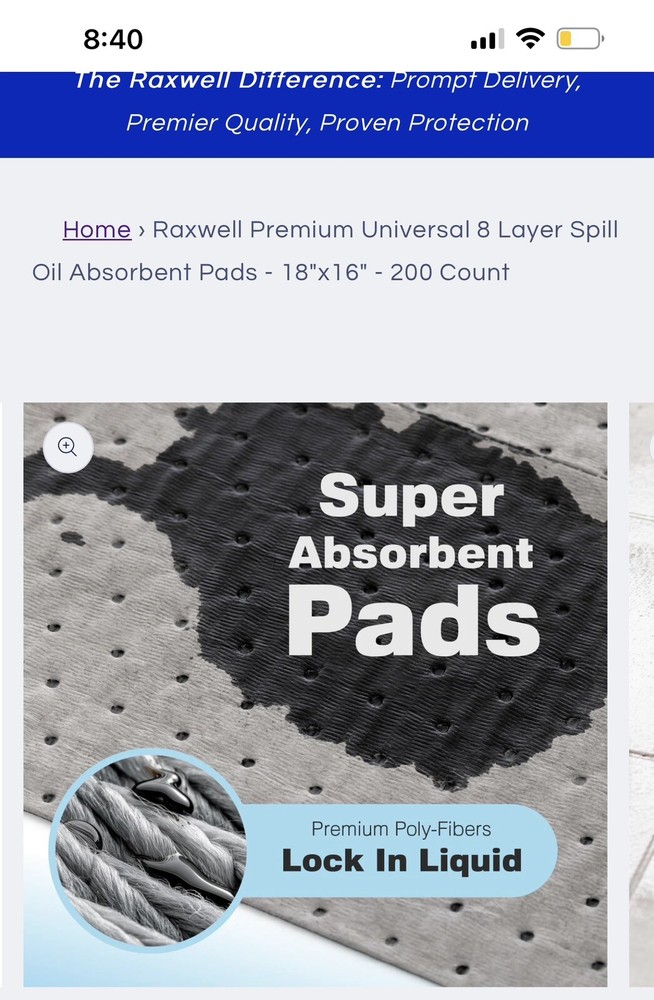 Universal Absorbent Pads, Large 18"x16", 200 Count - Premium 8 Layer