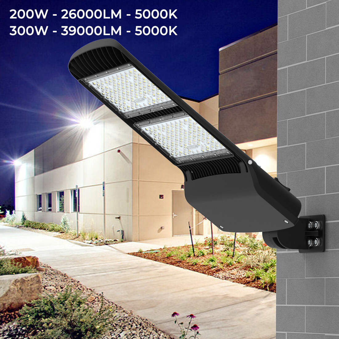 Led Parking Lot Area Light Fixture 100w 150w 200w 300w Shoebox Light Wall Mount