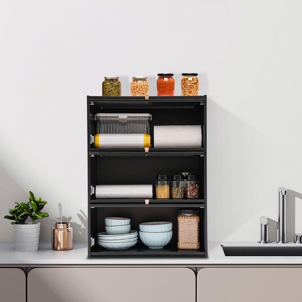 Stylish Black Storage Cabinet – Space-Saving Solution for Home Organization