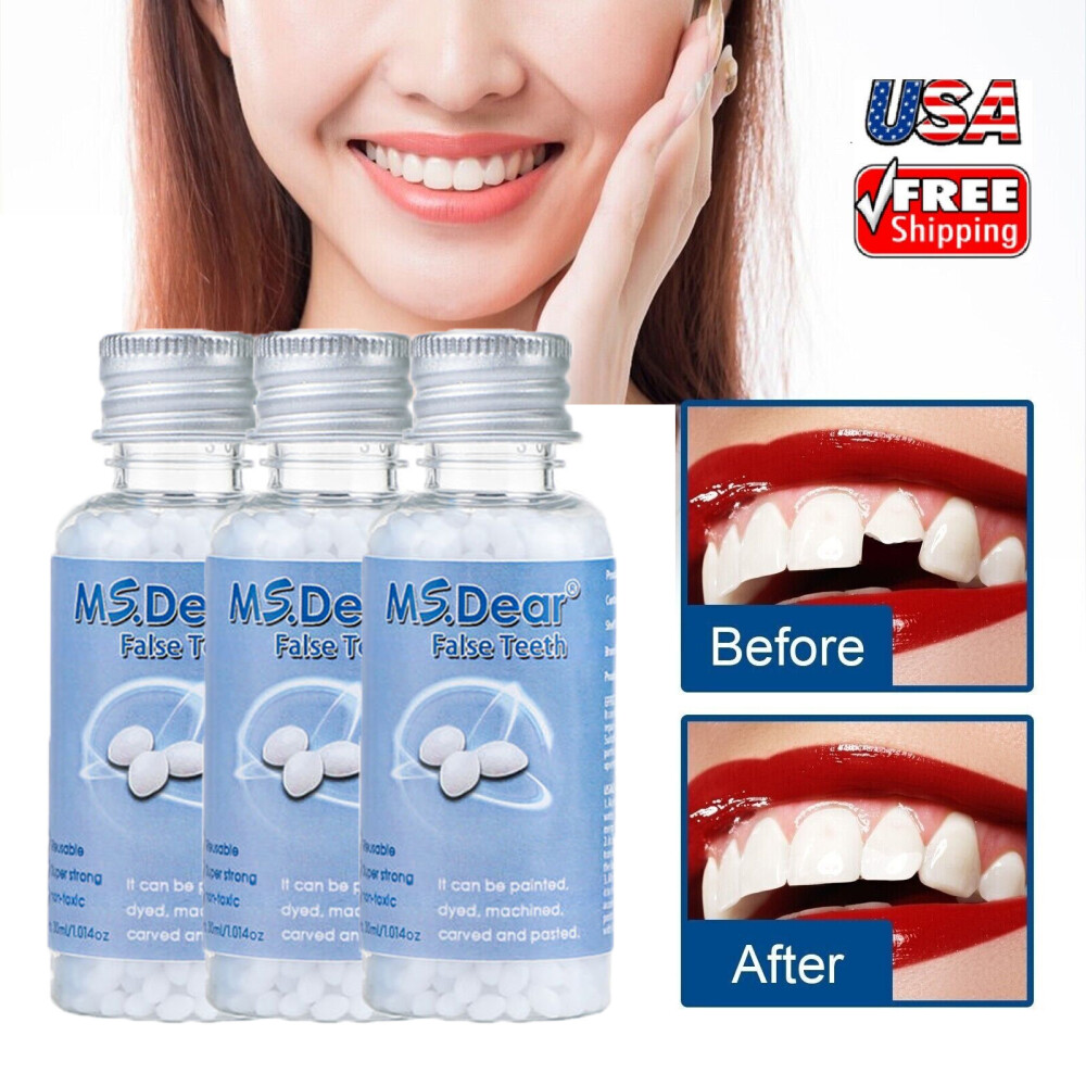 3PCS False Teeth Solid Glue Temporary Tooth Repair Moldable Teeth Gap Denture
