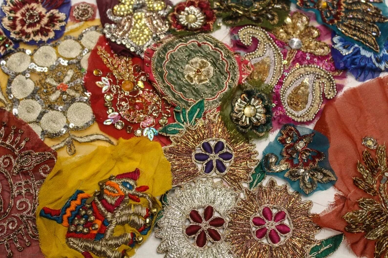 25 Pack of Boho Scarp Trim Snippets Junk Journal Mixed Media Embellishment Craft