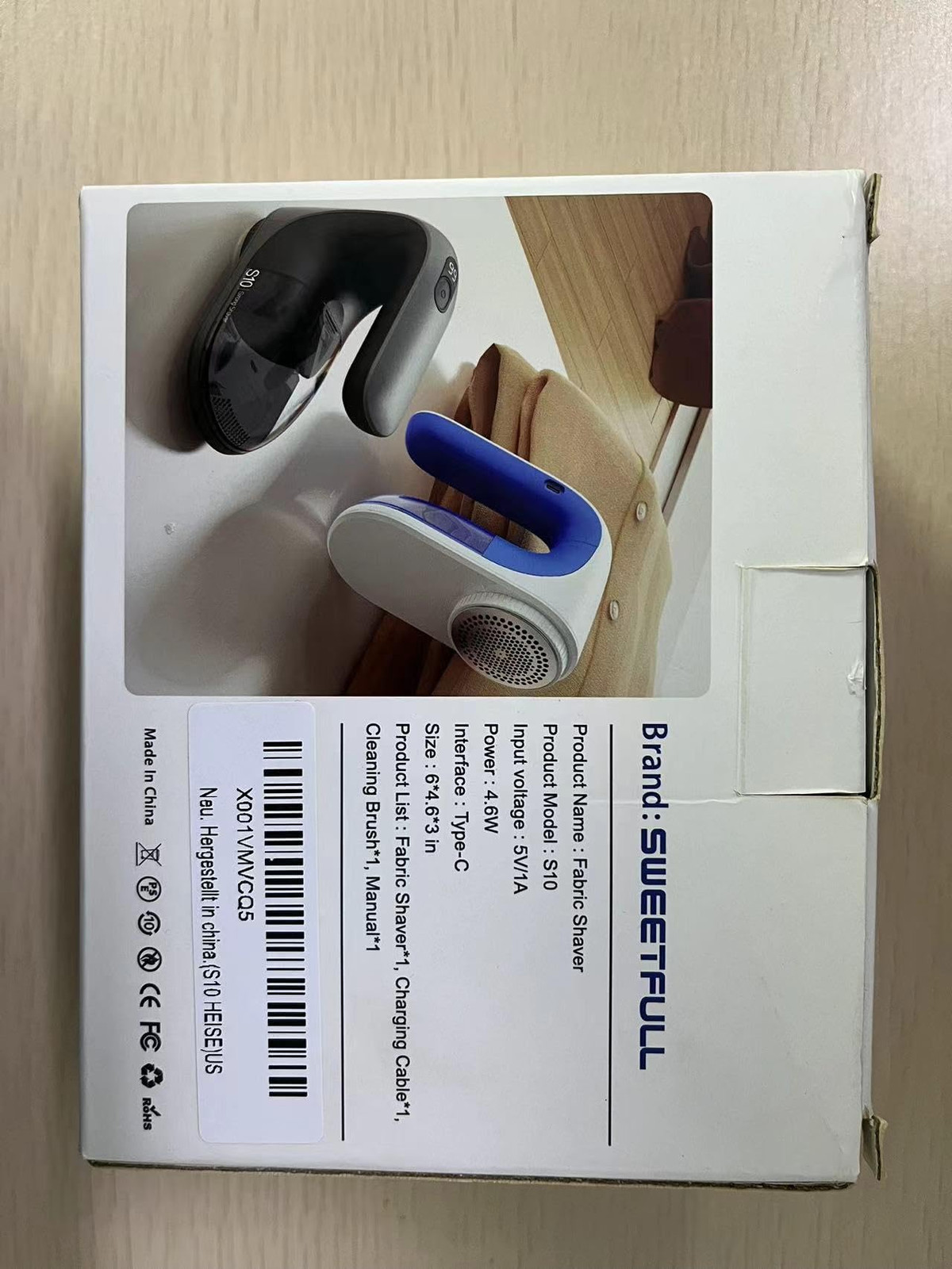 SWEETFULL Fabric Shaver Lint Shaver LED Display Rechargeable Lint Remover Def...