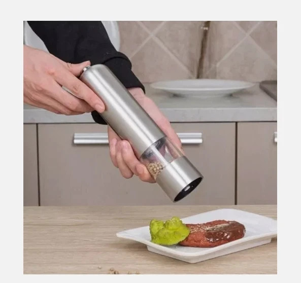 2PCS Electric Salt Pepper Grinder Mill Shakers Set Adjustable Stainless Steel US