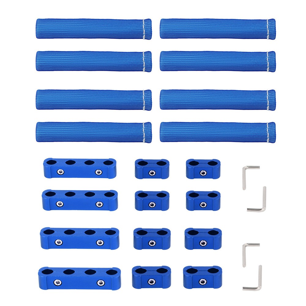 Spark Plug Heat Shield Protector Engine Spark Plug Wire Separator Blue 20Pcs
