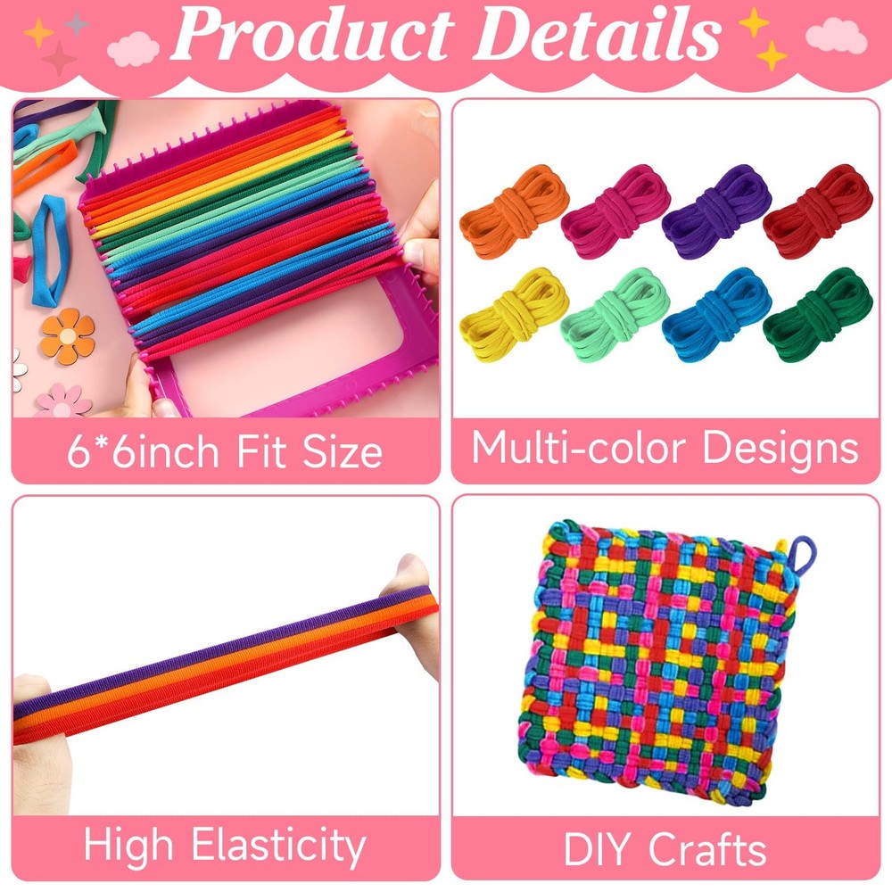 600 Pieces Loom Loops Potholder Muti-Colored Weaving Loom Loop Potholder Loop...