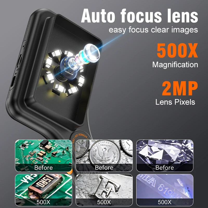 Handheld USB Digital Microscope 3.0 inch Big Screen Autofocus Digital Magnifying