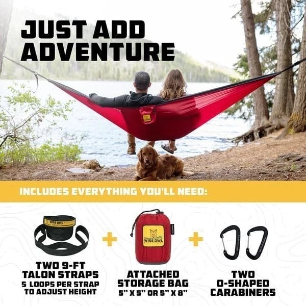 Packable Camping Hammock - 500lbs Support with All-Weather Nylon for Adventures
