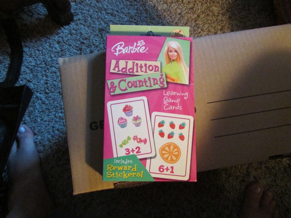 Mattel Barbie Addition & Counting Learning Game Flash Cards Simple Easy Fun Math