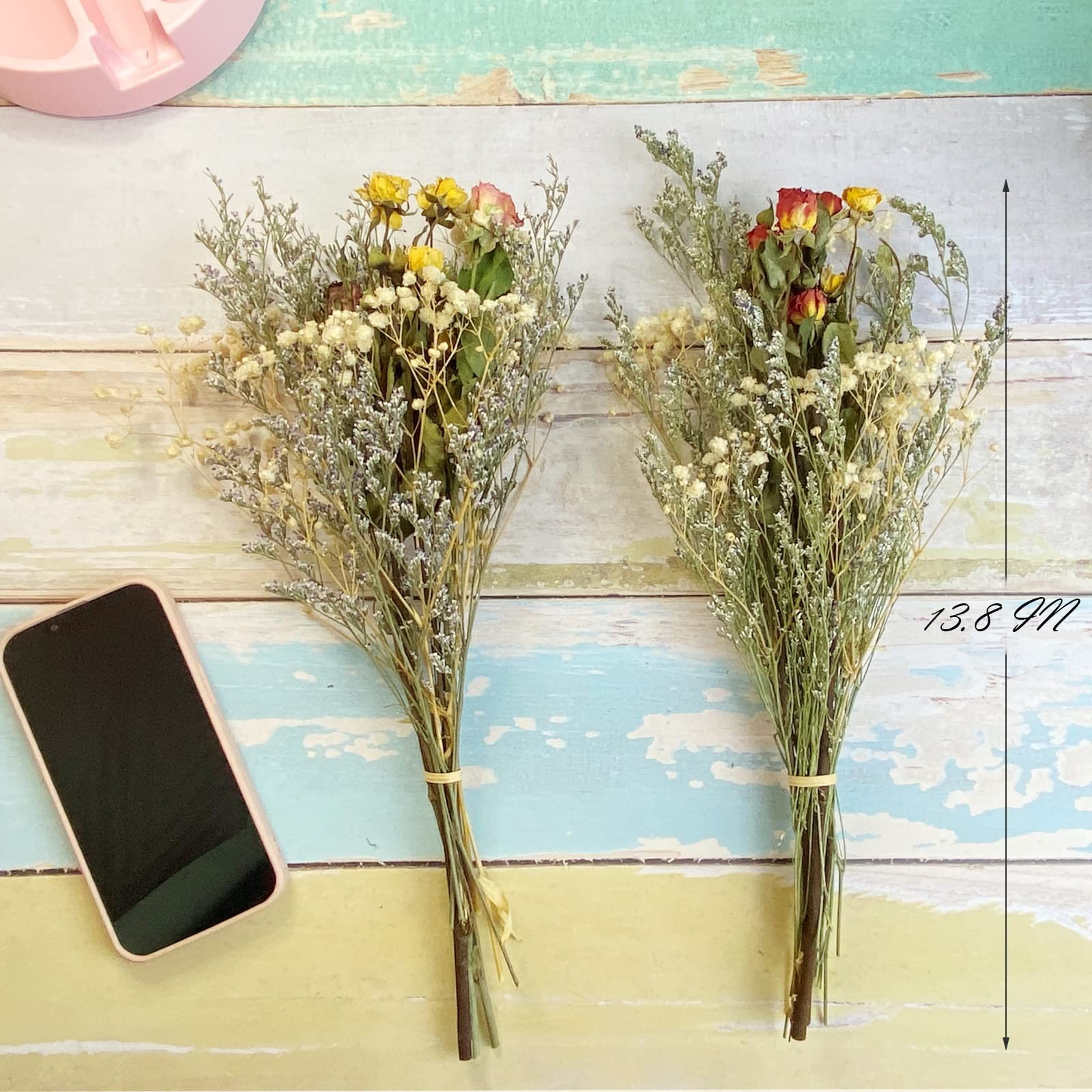 Dried Flower Spray Rose Bouquets, 2 Bunches 100% Natural Flowers, Miniature R...