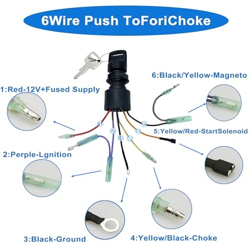 Boat Ignition Switch with Keys for Mercury Mariner Replace Mercury Ignition