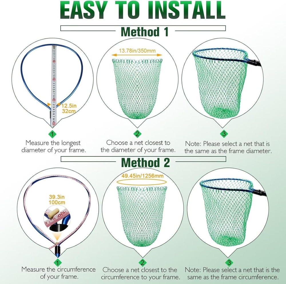 Foldable Fishing Net Replacement - Multiple Sizes, Perfect for Anglers