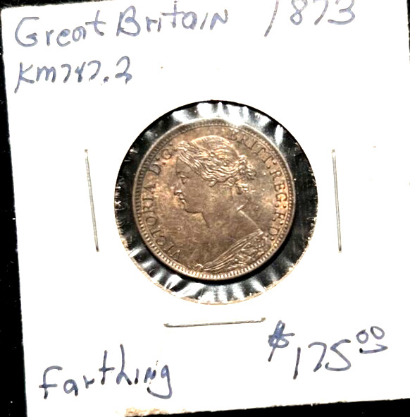 Great Britain 1873 farthing KM 747.2 AU