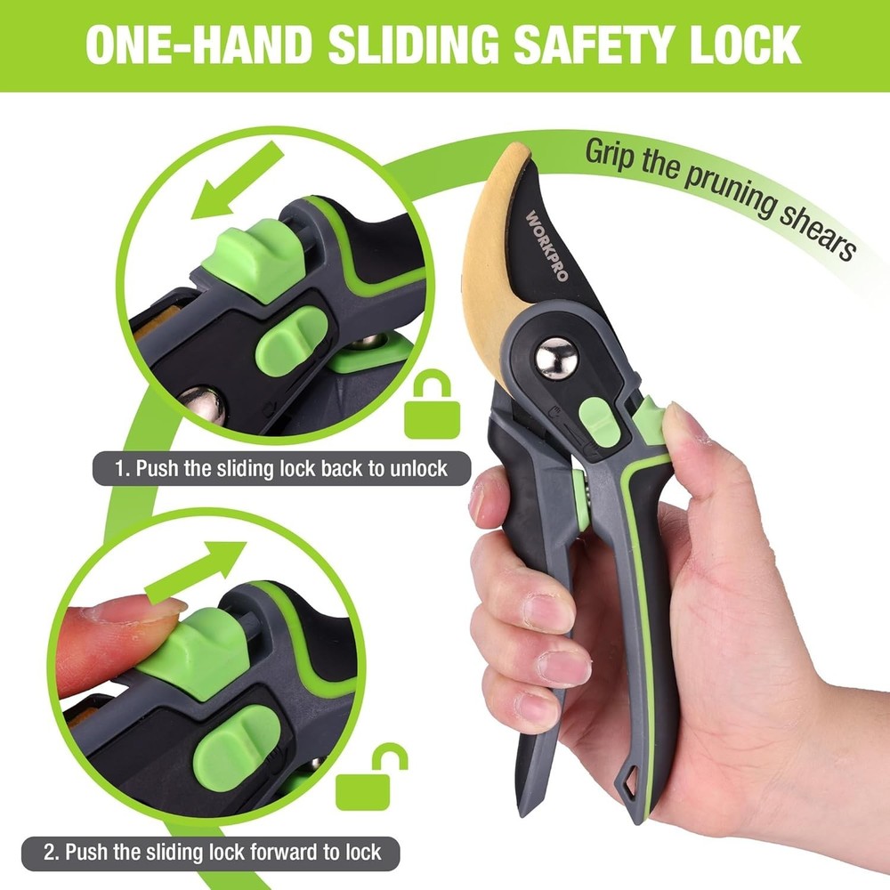 Ergonomic 9" Bypass Garden Shears - Durable Titanium Blades for Precision Cuts