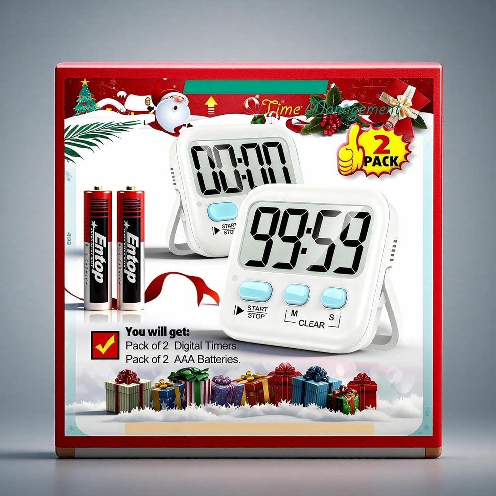 Dual Digital Countdown Timers - Perfect for Kitchen, Classroom & Exercise Use