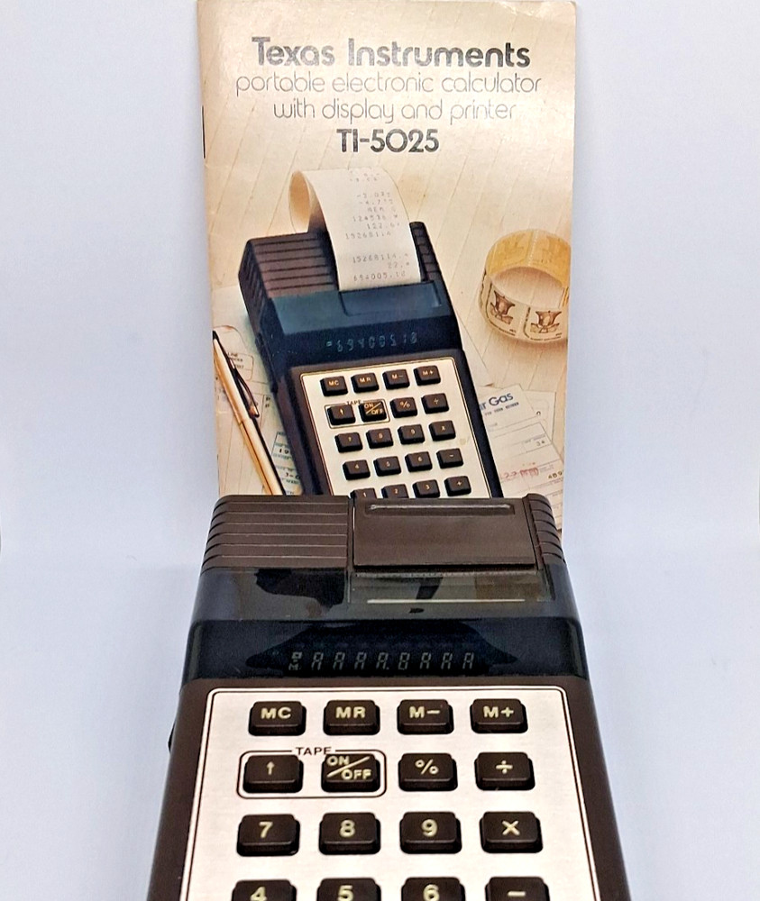 VTG Texas Instruments TI-5025 Portable Electronic Calculator w/ Printer Untested