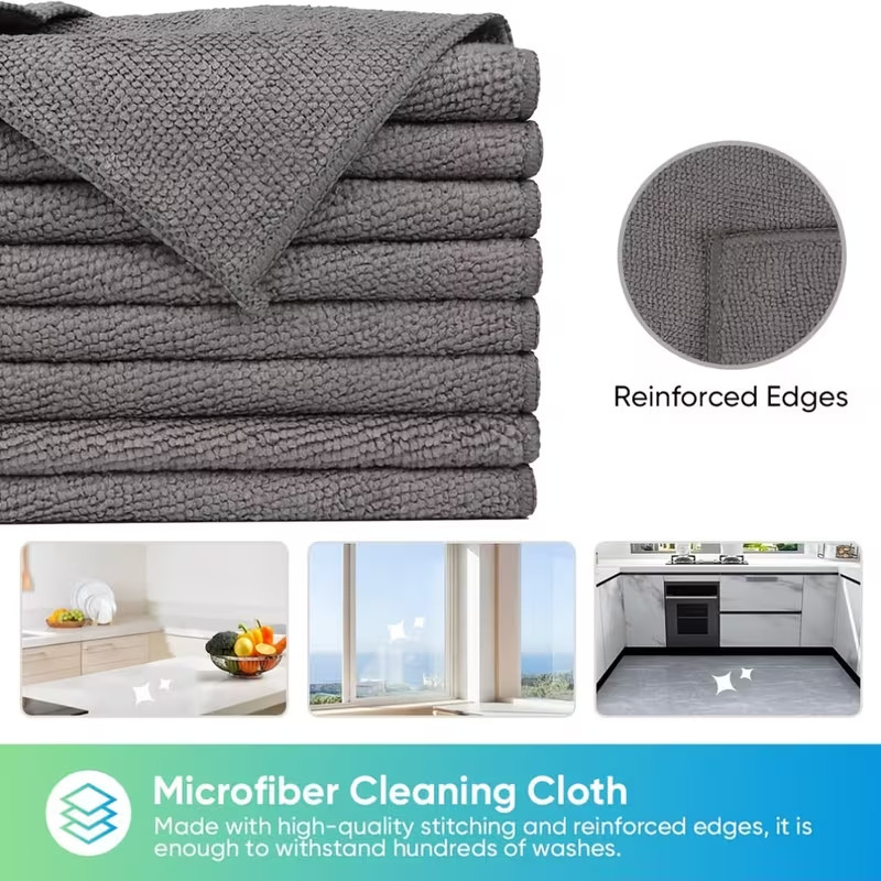 50 Pack Multipurpose Microfiber Cleaning Cloths, Reusable Towels - Absorbent