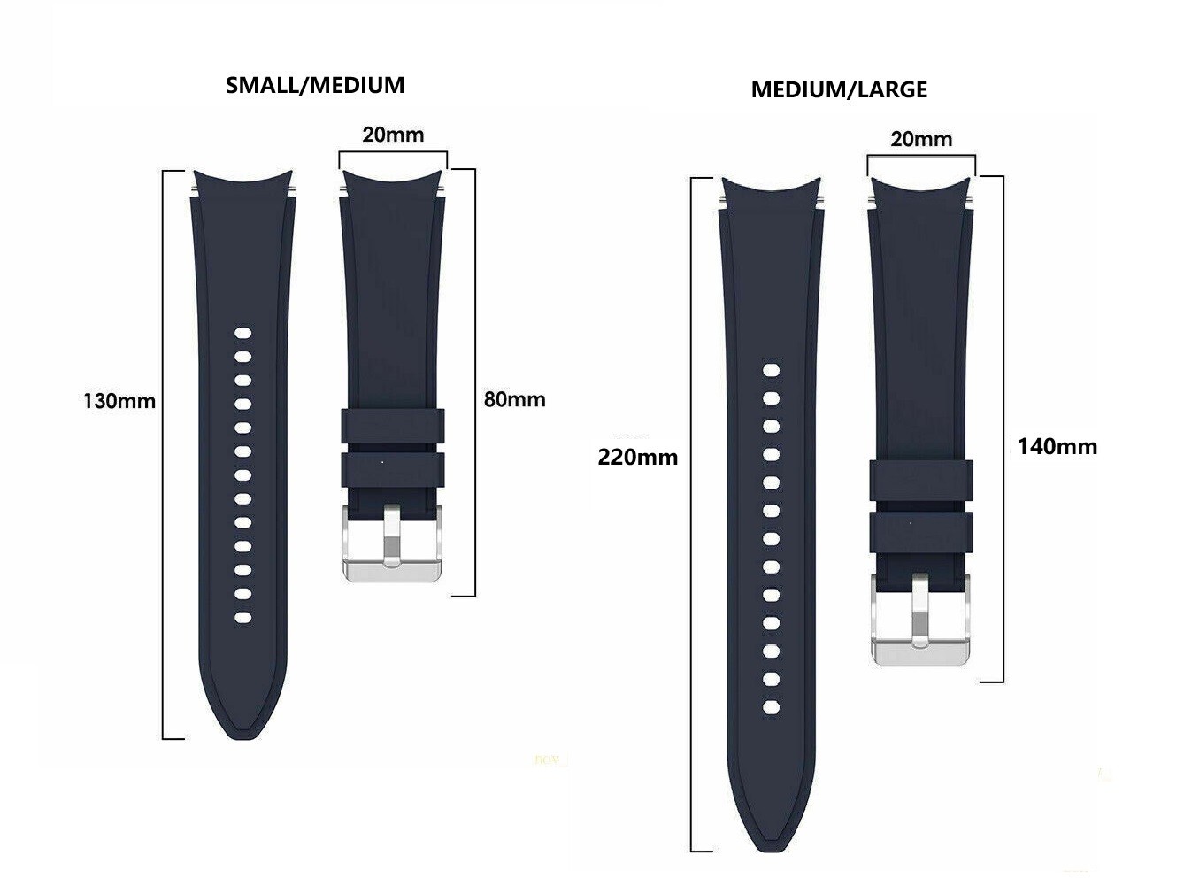 OEM Samsung Galaxy Watch 4 5 6 Smartwatch 20mm Width Watch Band - Colors