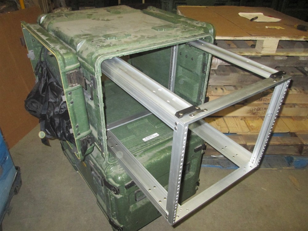 Rackmount 09U x24 Slide Out General Dynamics Composite Shock Mount Rack Case C