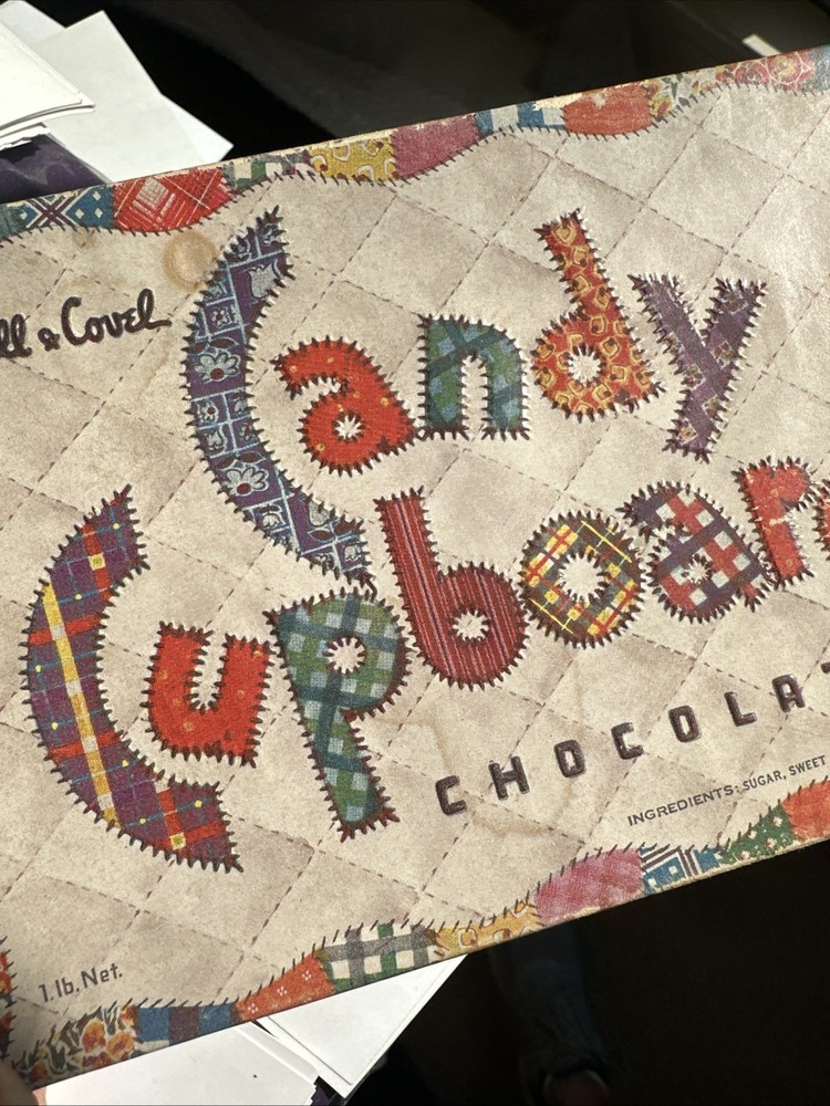 LOVELL & COVEL, Candy Cupboard, VINTAGE Empty Chocolate Box, Patchwork Design