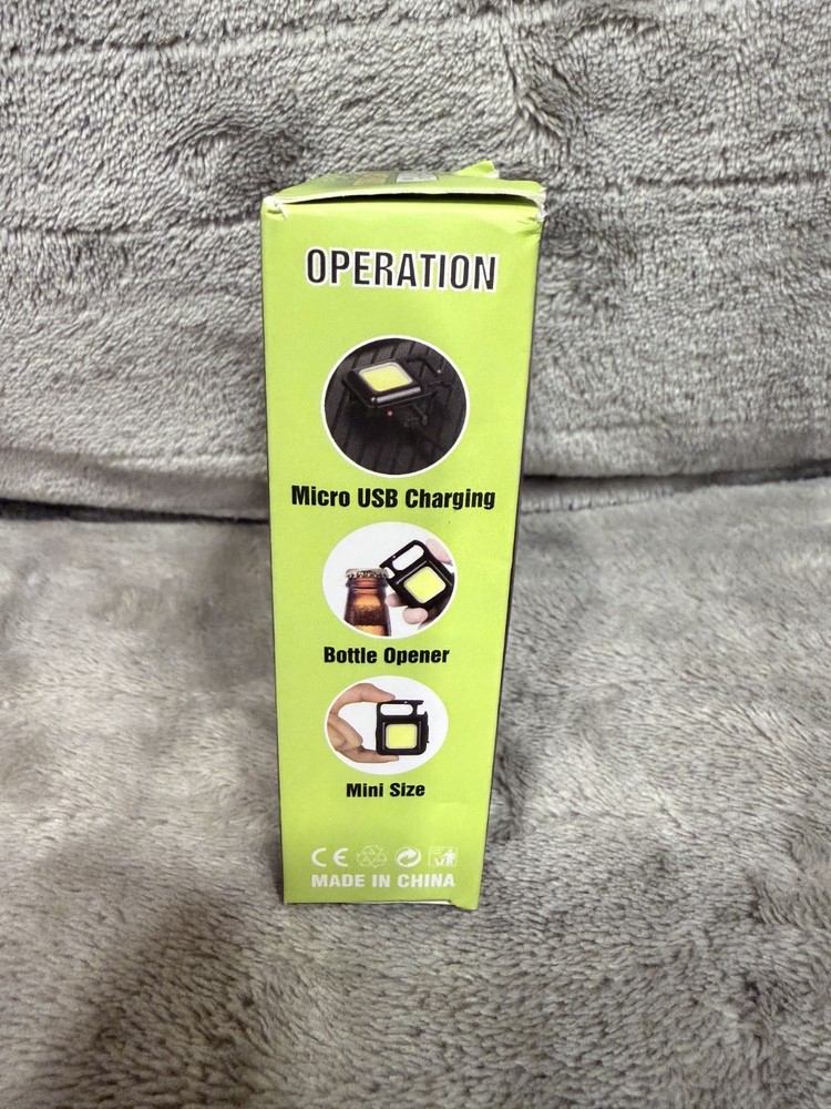 Rechargeable COB Keychain Light, Portable Mini LED Flashlight