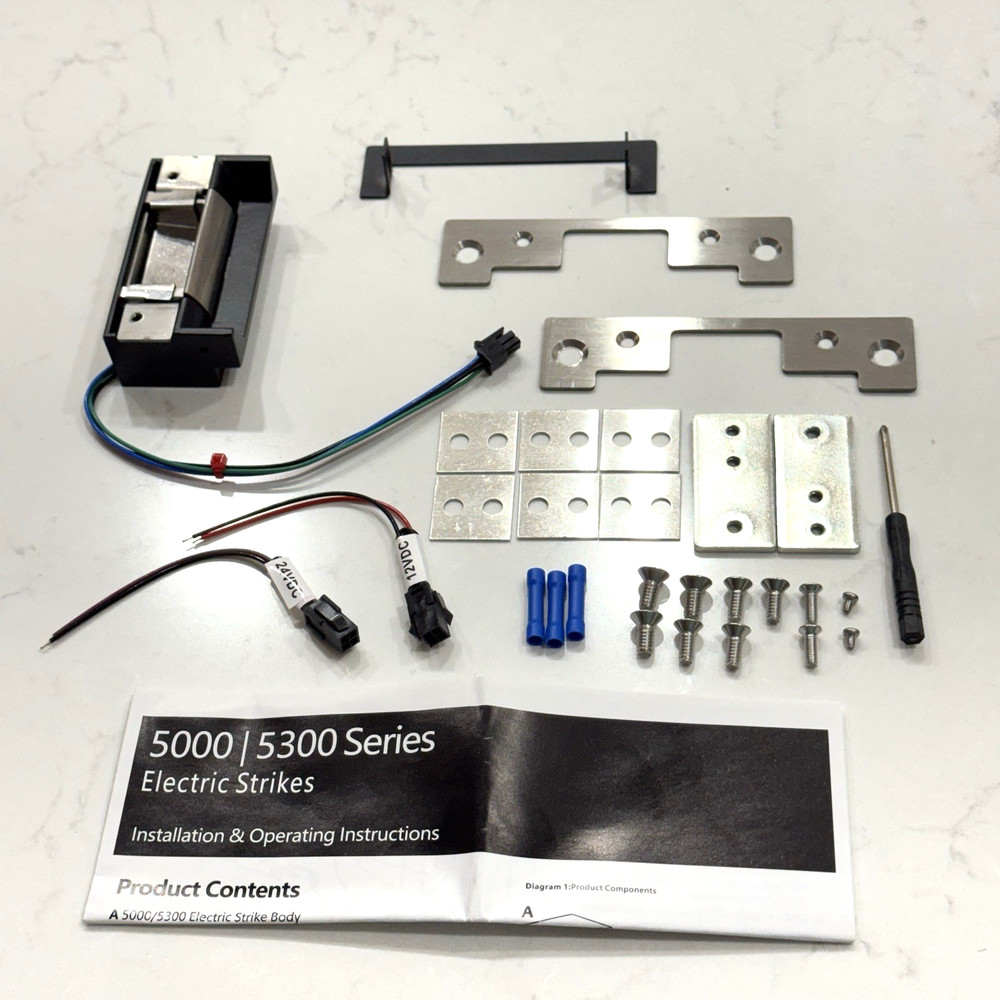 5000C-630 Electric Strike 12V 24V Complete Pac 5000C Series Satin Hollow Frames