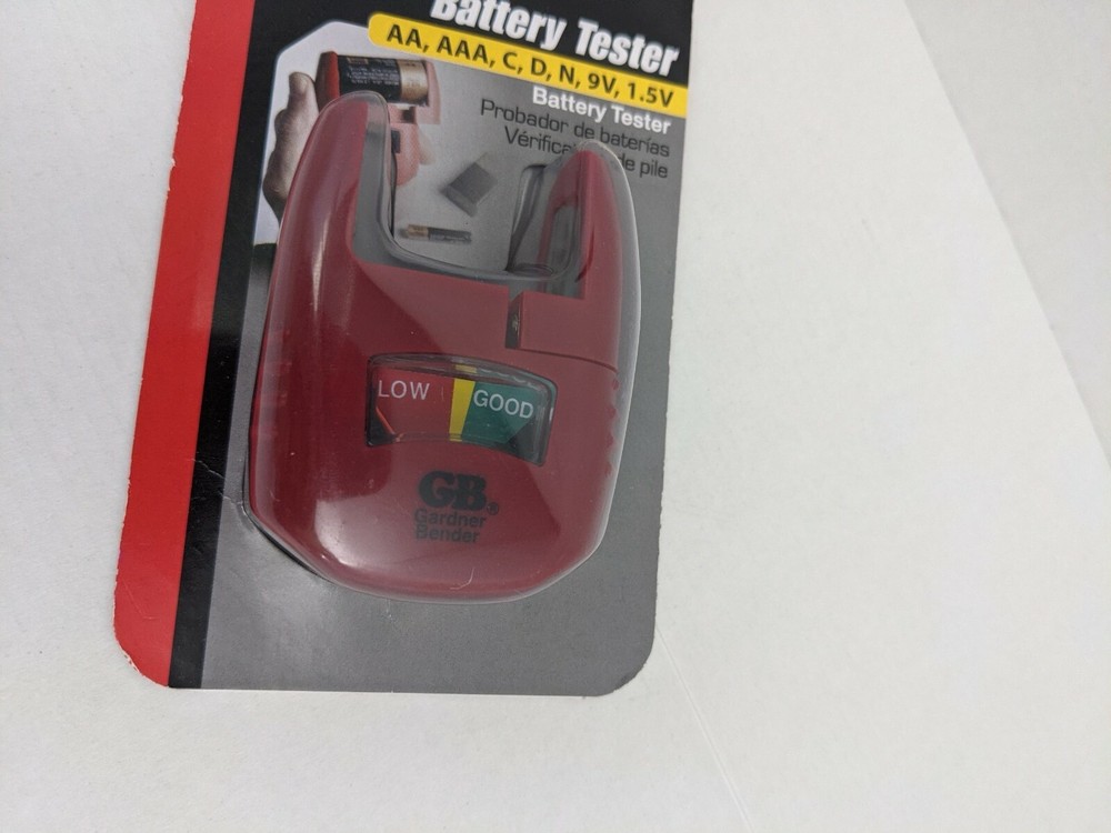 Battery Charge level Checker Tester AA AAA C D 9V N Button Cell Gardner Bender