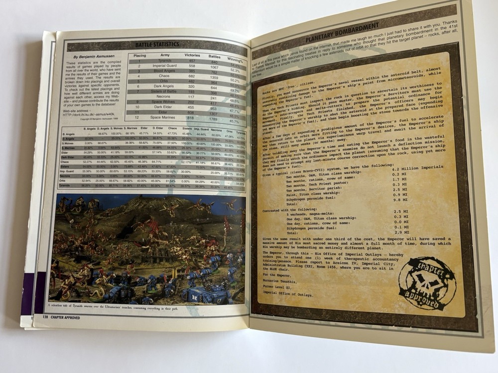 Warhammer 40K Chapter Approved Games Workshop 2001