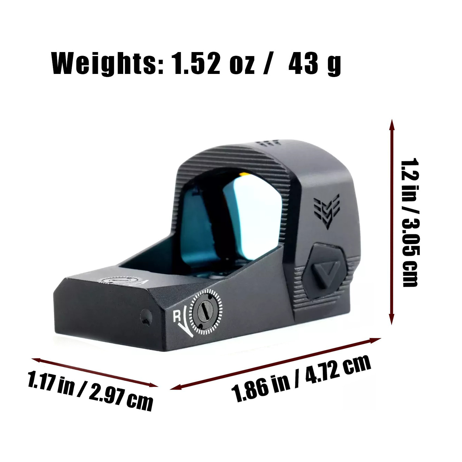 Swampfox Liberty II Red Multi-Reticle Dot Reflex Sight 1x24mm RMR Footprint New