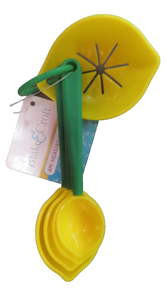 Blake & Croft 4 pc. Measuring Spoons with egg separator # G25893 yellow Plastic
