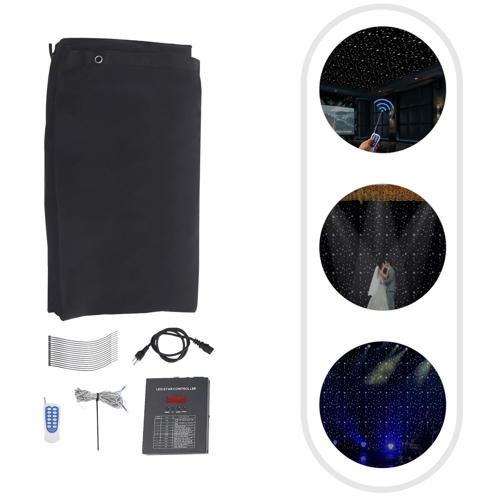 LED Stage Star Sky Backdrop Background Stage Curtain Wall Mounted w/ Controller