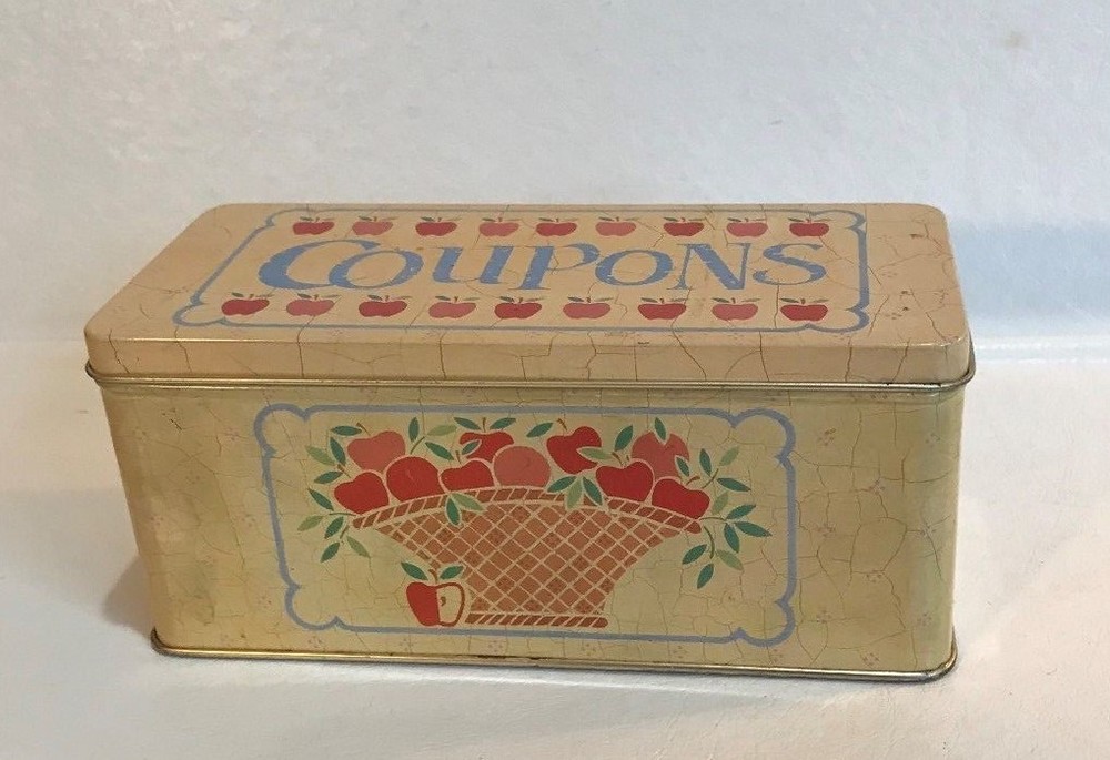 Apples Coupon Tin Rectangular Shaped Box~NO Dividers