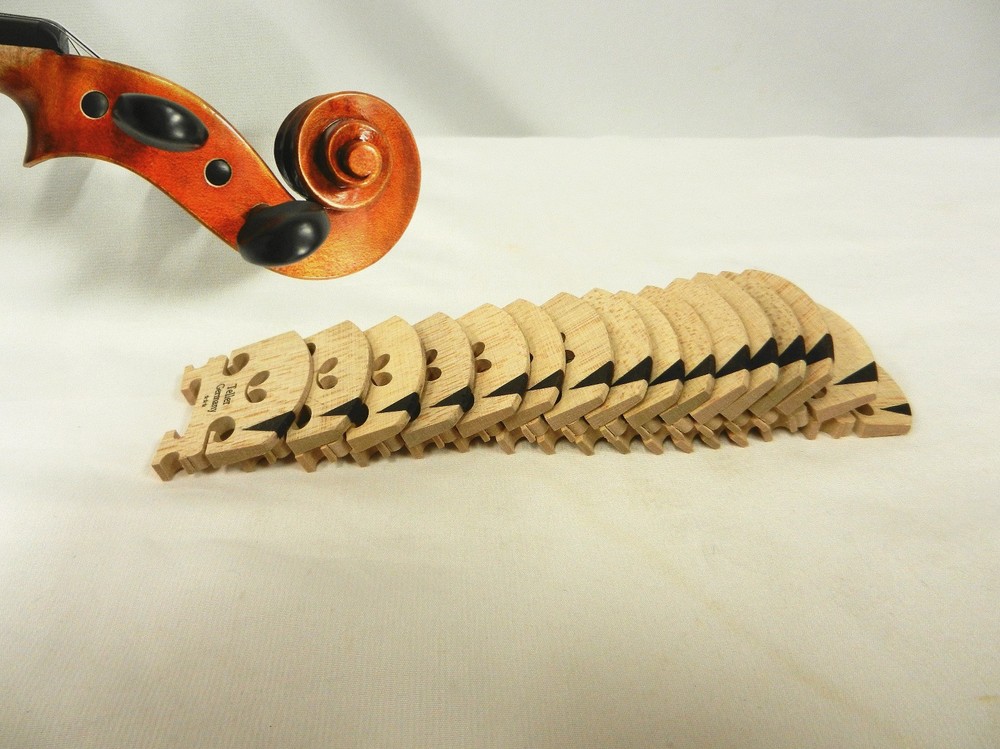 Teller *** Violin Bridge 4/4 Size Ebony Insert Fitted, Same Day Shipping!!!