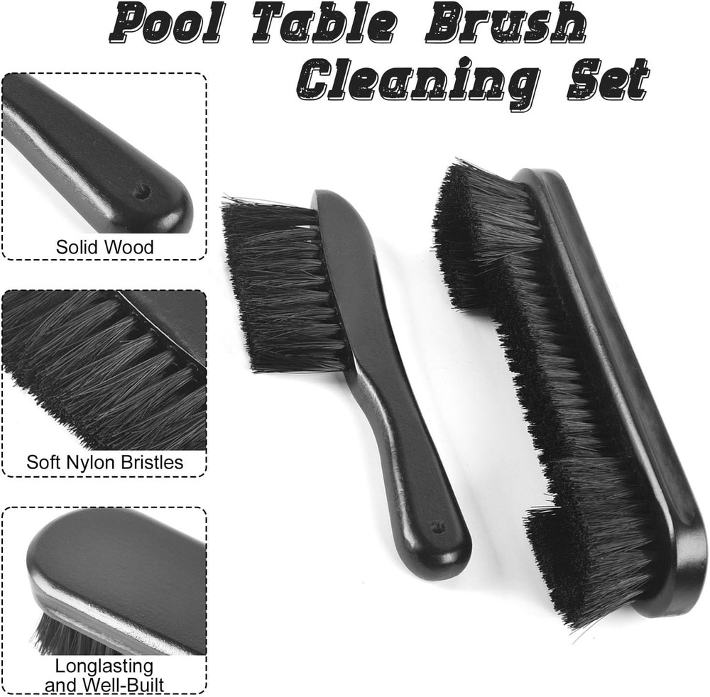 Billiards Brush Pool Table and Complete Accessories Set, Black