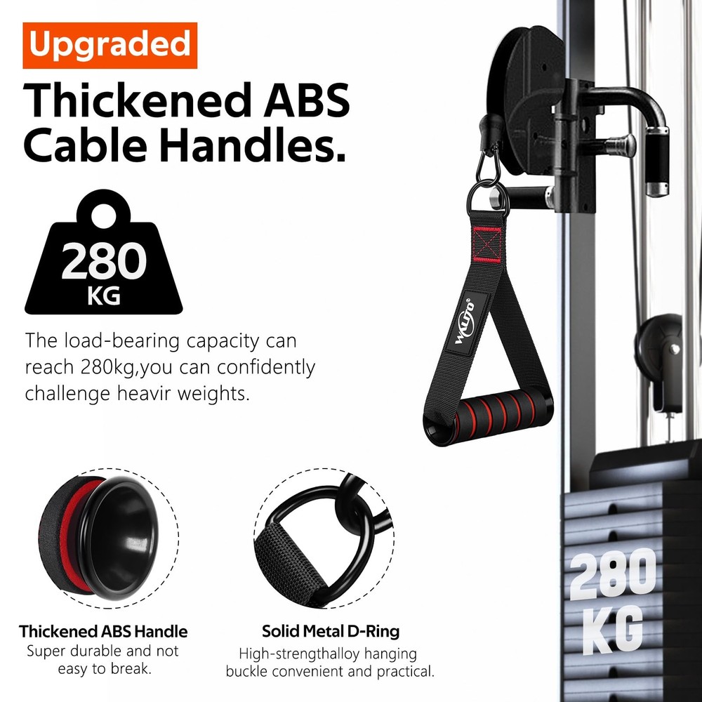 WALITO Exercise Handles, Replacement Cable Machine Attachments for Home Gym E...