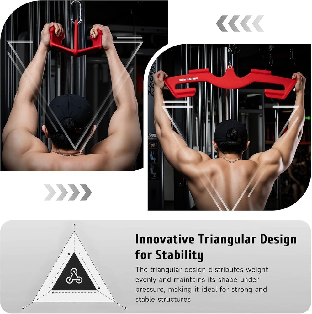 LAT Pull Down Bars Set, Stability Attachments with 8 Ergonomic Handles