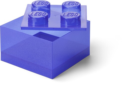 LEGO Stackable Storage Brick with 4 Knobs, Violet with a Glitter Top Lid [New To