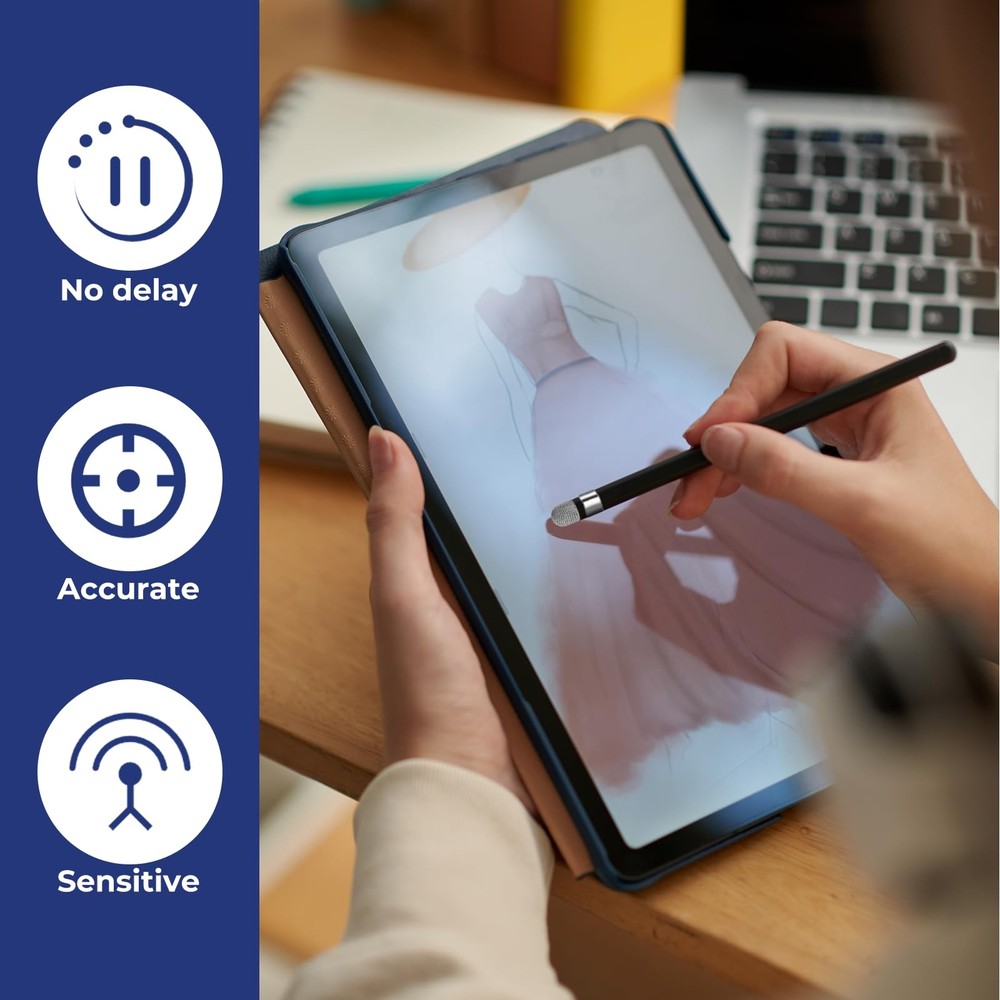 24Pcs Fiber Mesh Stylus Tips Replaceable Stylus Pen Tip Touch Screen Tip, 2 S...