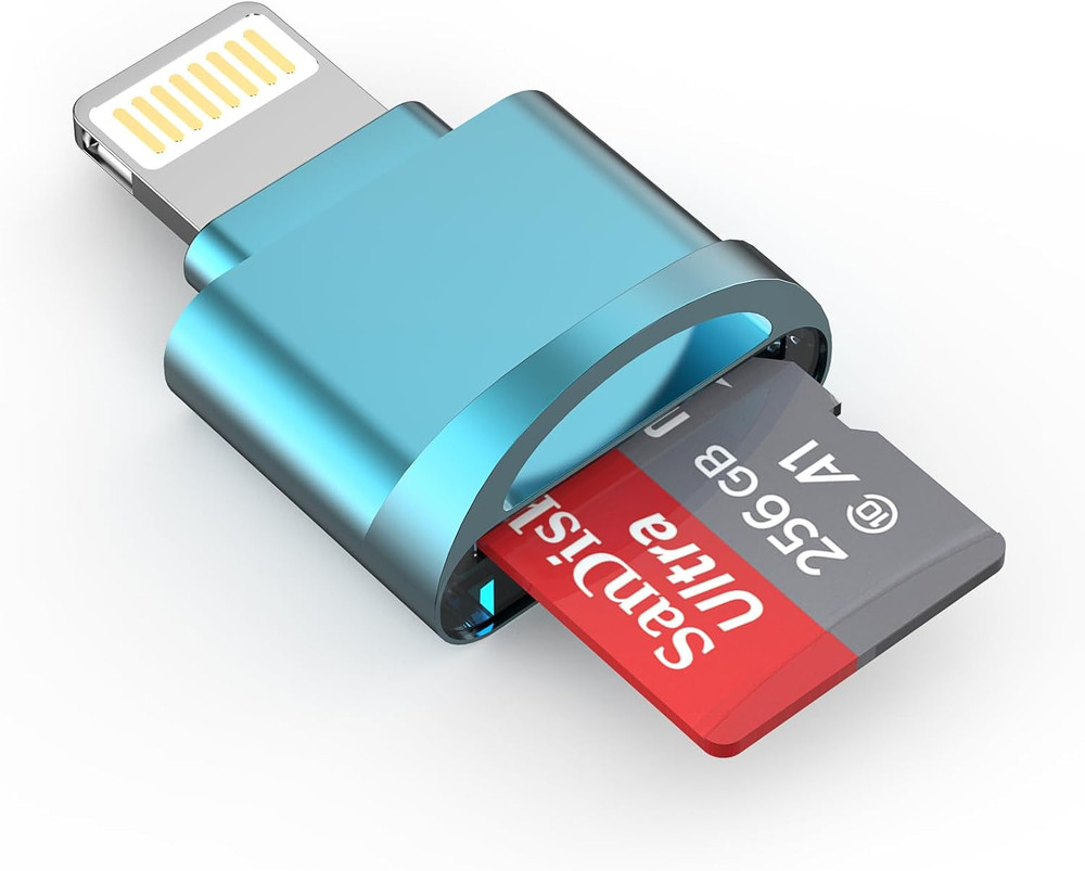 Lightning to Micro SD Card Reader for iPhone iPad, MFi Certified iOS 13+
