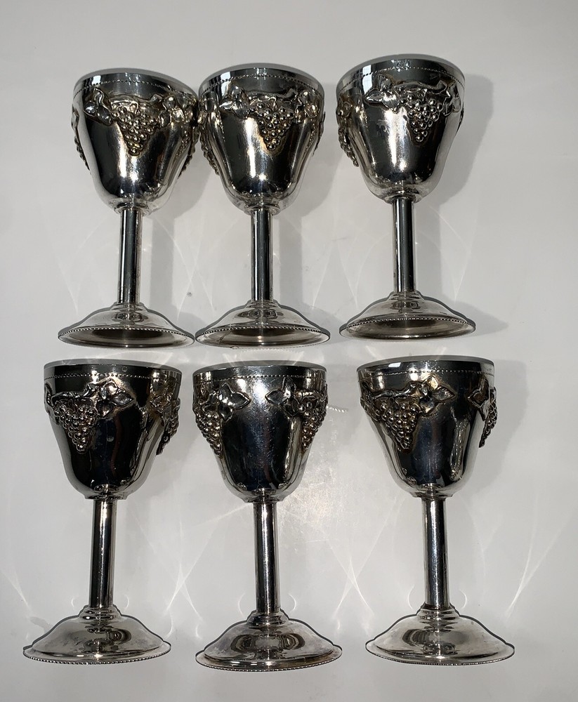 Judaica decanter Set Kiddich Goblets & Tray